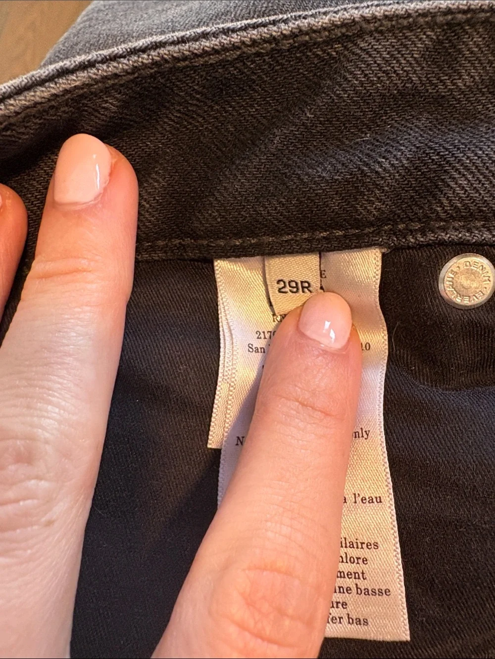 Everlane “The Long Denim Short” - Black High-Rise Frayed Hem Denim Shorts